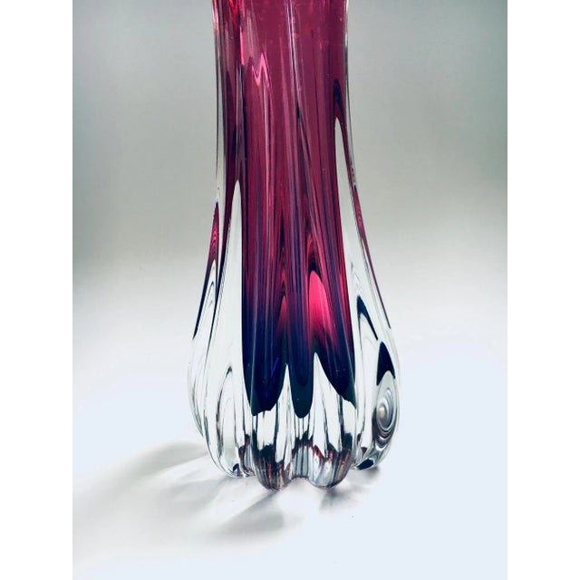 Czech Crystal Art Glass Beak Vase by Jozef Hospodka for Chribska Glassworks, 1950s For Sale - Image 9 of 10