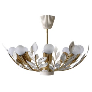 8-Flamed Pendant Lamp from Vereinigte Werkstätten, 1950s For Sale