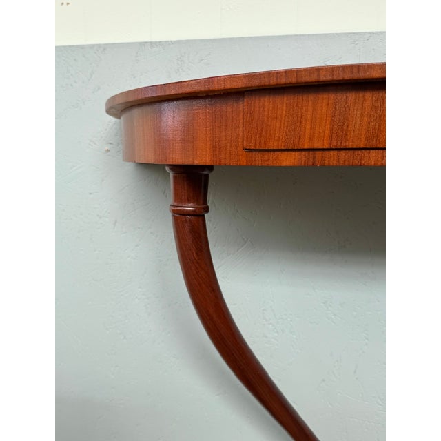 Brown Vintage Italian Half-Moon Console Table, 1950s For Sale - Image 8 of 14