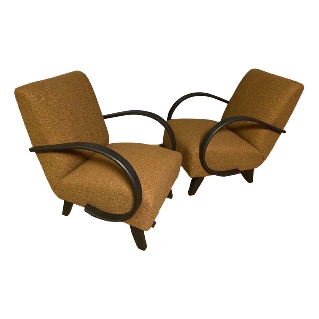 Set of Art Deco Armchairs by Jindřich Halabala for Up Závody, 1930s For Sale