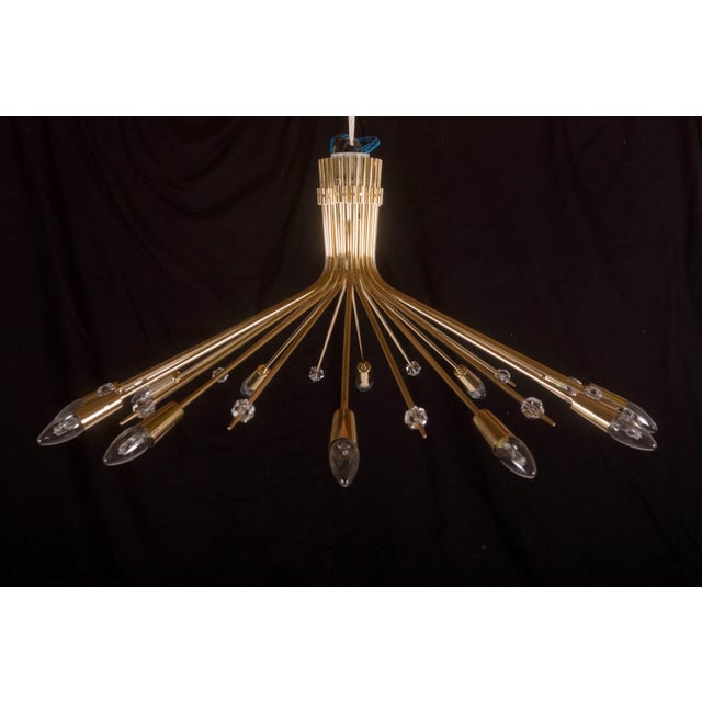 Gold Austrian Stella Chandelier by J. T. Kalmar, 1950s For Sale - Image 8 of 10