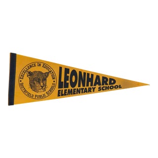 Leonhard Elementary School Felt Flag Pennant For Sale