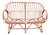 Vintage Italian Rattan Loveseat or Settee in the Style of Franco Albini For Sale