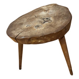 Early 19th-Century American Primitivè Slab Bench/Low Table. Original Surface. For Sale