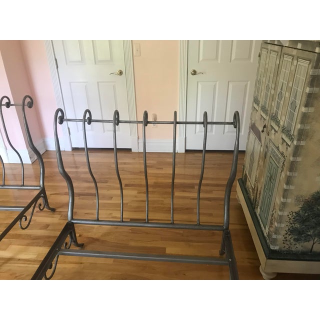 Rustic Wrought Iron Twin Sleigh Bedframe Chairish