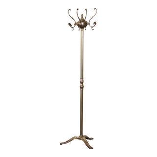 Early 20th Century French Louis XVI Style Gilt Brass Swivel Hall Tree For Sale