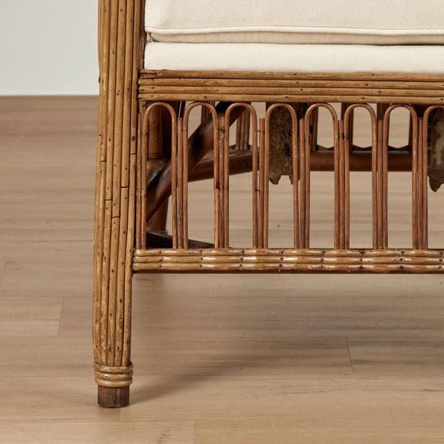 1930s French Art Deco Rattan Pair of Armchairs For Sale - Image 5 of 16