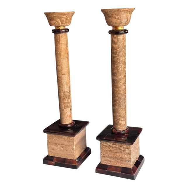 Beautiful vintage pair of candlesticks. Made in the Philippines sticker attached but no brand sticker. This is likely...