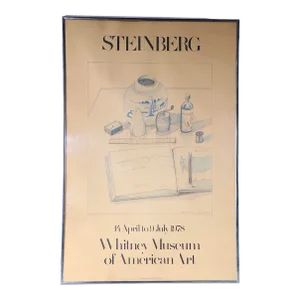 Original Framed Steinberg Whitney Museum Poster C 1978