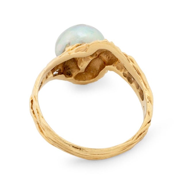 14k Yellow Gold and Cultured Pearl Jewelry Set For Sale - Image 10 of 11