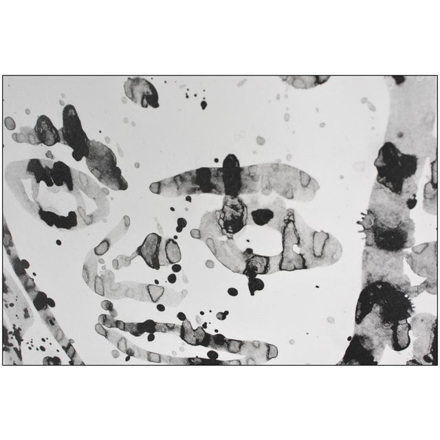 Sam Francis Mid 20th Century Self Portrait Abstract Black Lithograph Sam Francis For Sale - Image 4 of 7