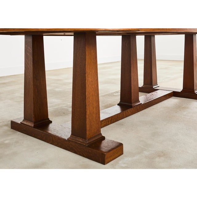 19th Century Arts and Crafts Oak Dining or Library Table For Sale - Image 10 of 12