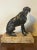 Brown Antique 19th Century French Bronze Figure of a Hound Dog on Tan Marble Base Circa 1860 For Sale - Image 8 of 12
