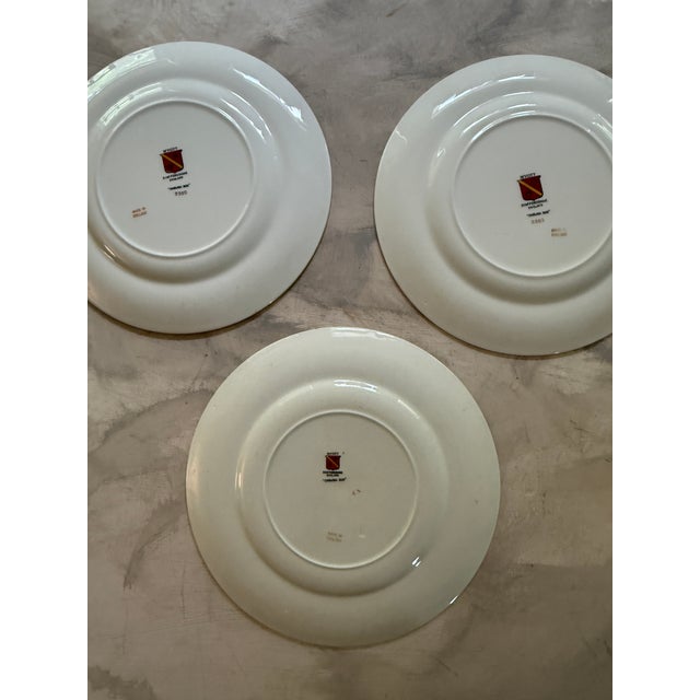 1950s Myott Chelsea Bird Dinner Plates 10 5/8” Burgundy Transferware England - Set of Three (3) For Sale In Chicago - Image 6 of 8