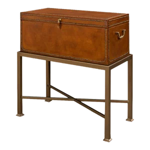 English Traditional Style Leather Box on Stand