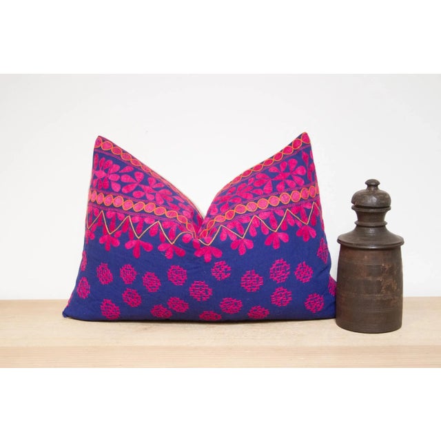 Textile Safira Embroidered Floral Pillow For Sale - Image 7 of 7