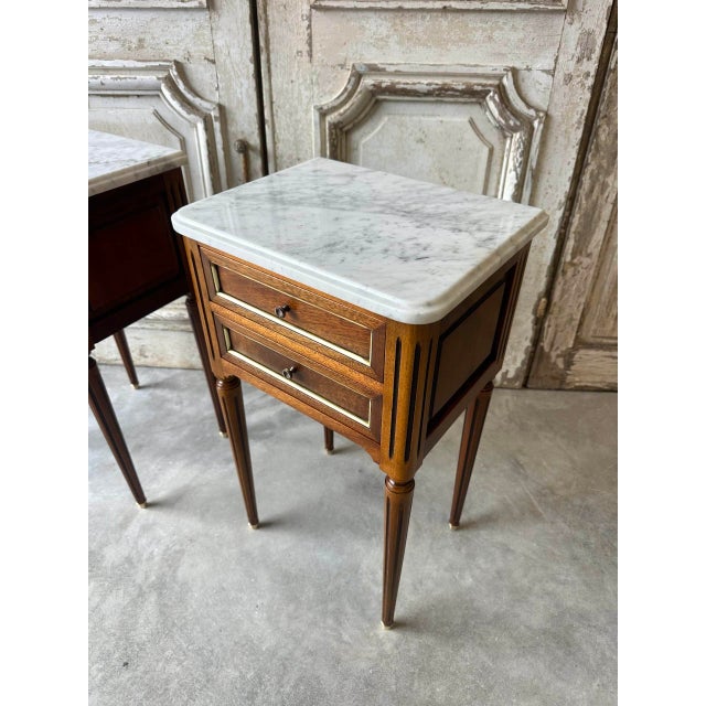 Louis XVI Bedside Tables, 1970s, Set of 2 For Sale - Image 6 of 9