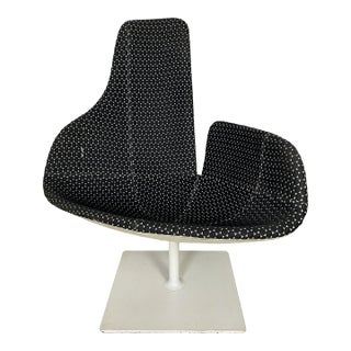 Vintage Moroso Fjord Relax Armchair in Black and White Fabric For Sale