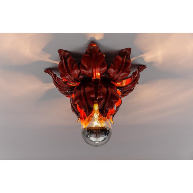Maroon Red Florentine Ceiling Lamp from Kögl, Germany, 1960s For Sale - Image 8 of 16
