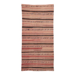 Striped Vintage Turkish Kilim Rug For Sale