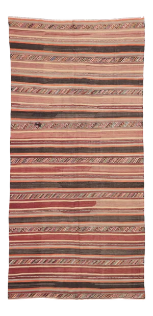 Striped Vintage Turkish Kilim Rug