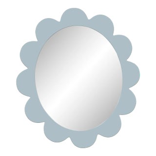 Fleur Home Carnival Iris Oval Mirror in Parma Gray, 37x32 For Sale