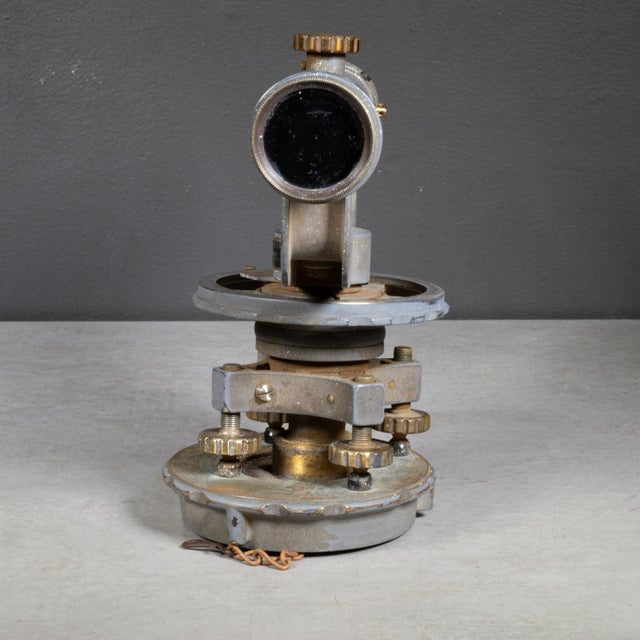 Brown Vintage Transit Level Scope and Wooden Case c.1950 For Sale - Image 8 of 11
