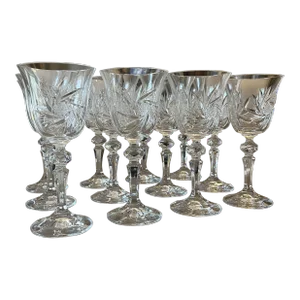 Vintage Bohemia Crystal-Crystalex Wine Glasses- Set of 11