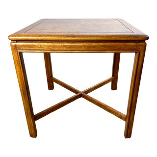 1980’s Drexel “Passage” Collection Parquet Top Side Table For Sale