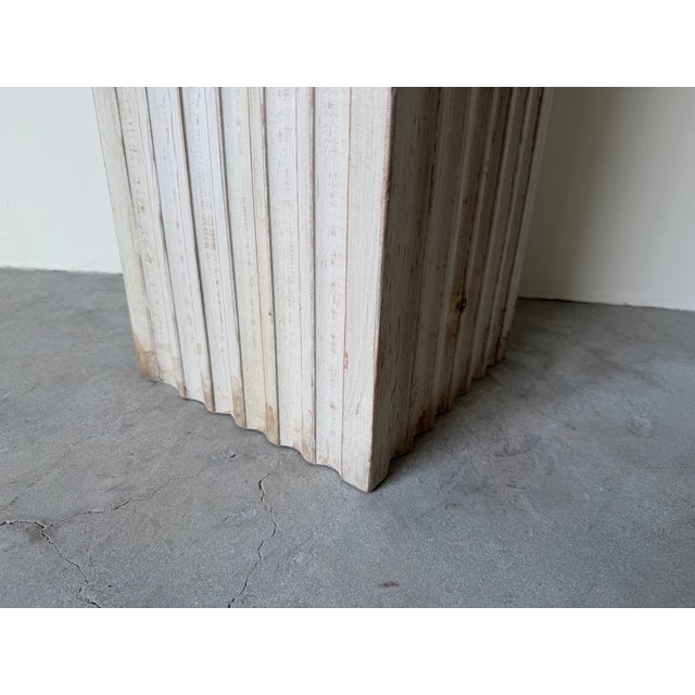 1980's Vintage Carved Wood Capital Column Design Pedestal For Sale - Image 11 of 12