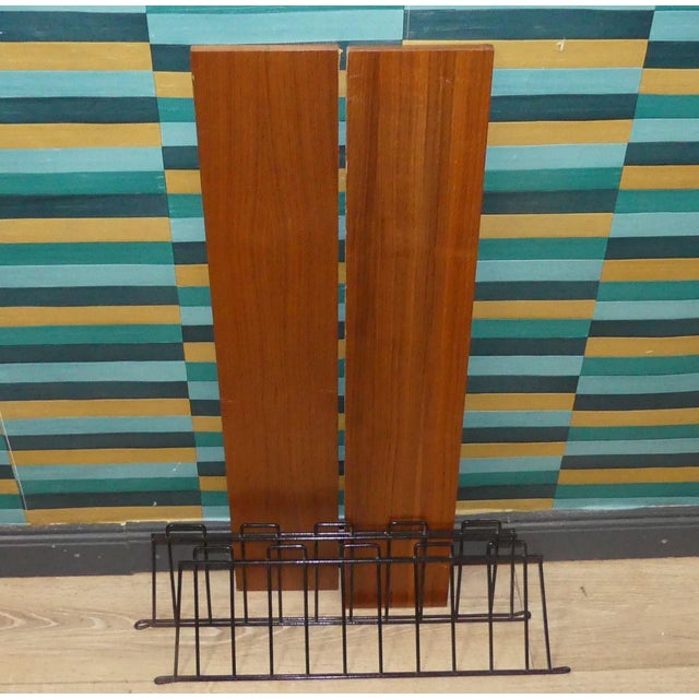Mid-Century Modern String Long Shelf Shelves in Walnut and Black Ladders For Sale - Image 9 of 12