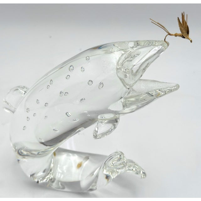Steuben Glass & 18K Gold “Trout & Fly” by James Houston, Introduced 1966 For Sale - Image 18 of 18