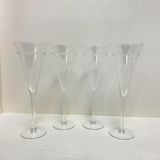 Transparent Calloway Champagne Flutes - Set of 4 For Sale - Image 8 of 9