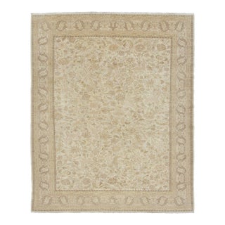 Vintage Turkish Oushak Floral Rug in Soft Ivory, Gold & Beige Hues - Rug & Kilim For Sale