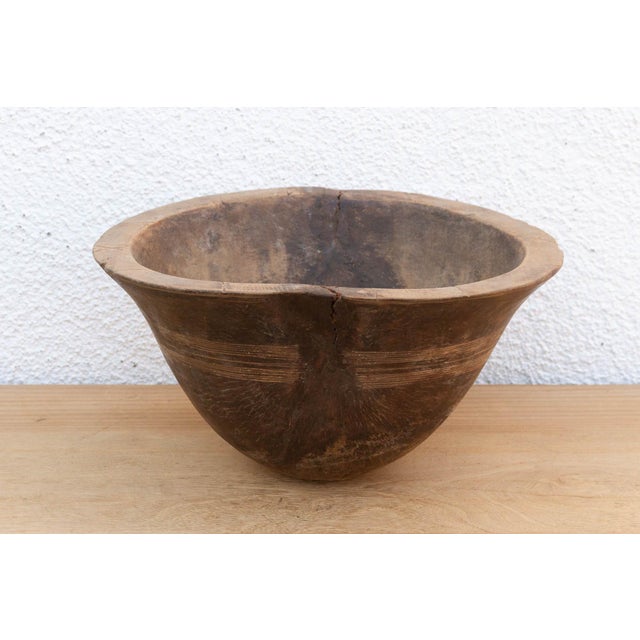 African Antique Oromo Wooden Milk Bowl For Sale - Image 3 of 10