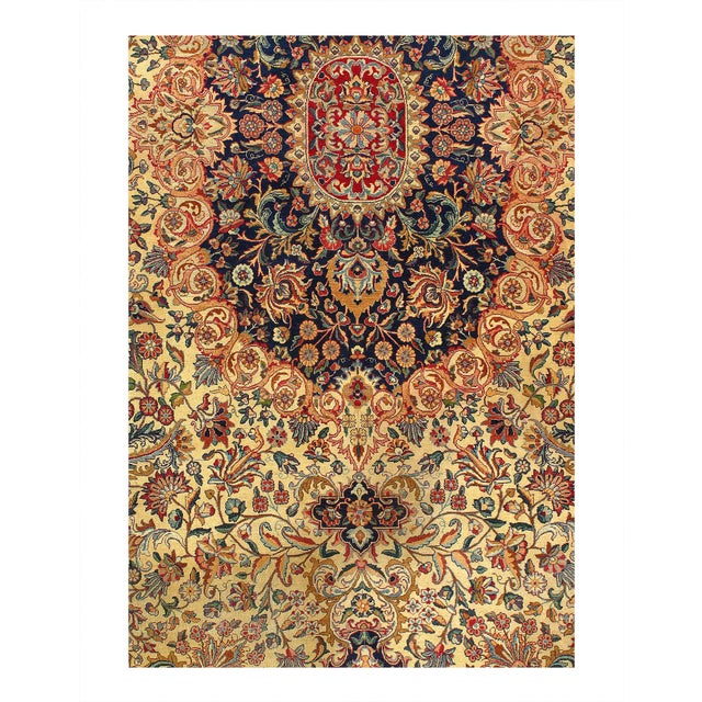 A Finely Woven Beautiful Large Size Antique Kerman Rug, Circa Date: 1880 – Some antique rugs seem to have a sublime...