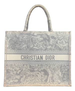 Dior Medium Book Tote in Ecru & Gray