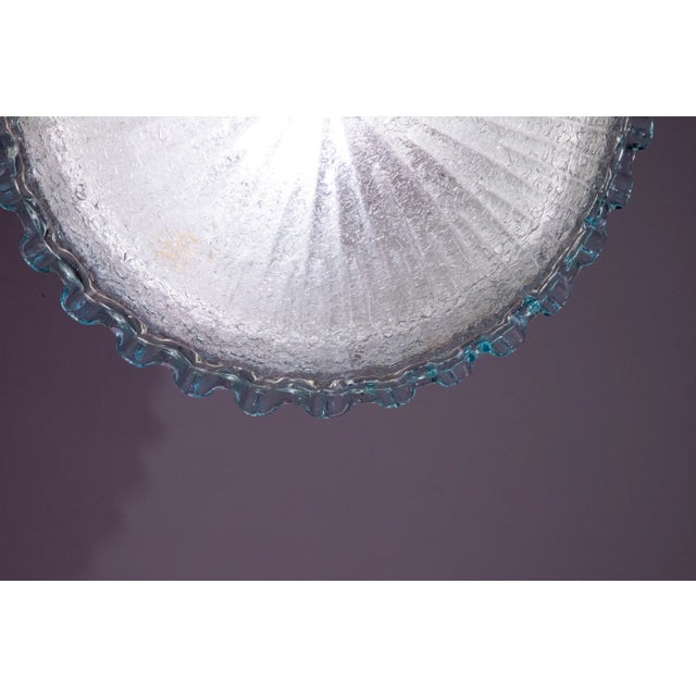 Italian Blue Glass Ceiling Fixture by Barovier & Toso, Murano, 1960 For Sale - Image 6 of 12