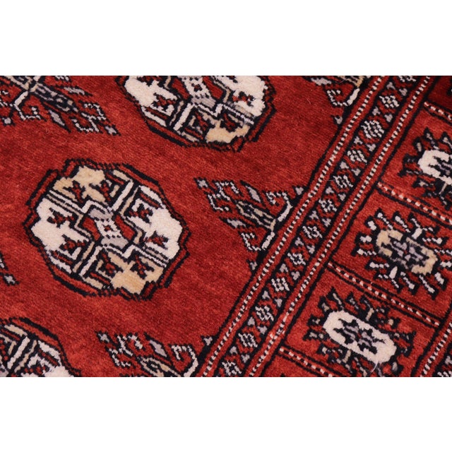Rustic Bokhara Rust/Beige Hand Knotted Wool Rug Runner For Sale In New York - Image 6 of 9