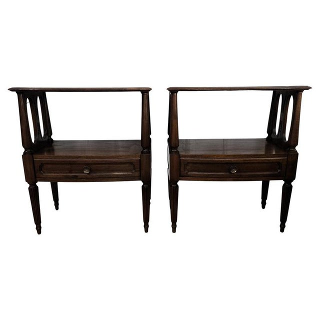 Mid-Century Modern Italian Carved Wood Nightstands, 1950s, Set of 2 For Sale - Image 10 of 10