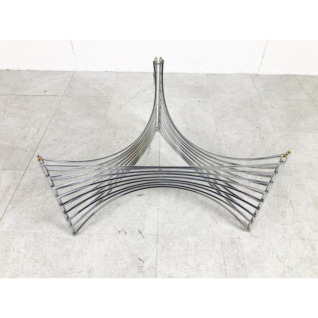 Space Age Chrome Wire Coffee Table, 1970s For Sale - Image 3 of 13