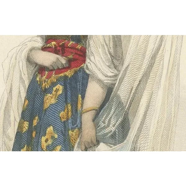 Compte-Calix, Jewish Bride, Algeria, 1853, Hand-Colored Lithograph For Sale - Image 4 of 10