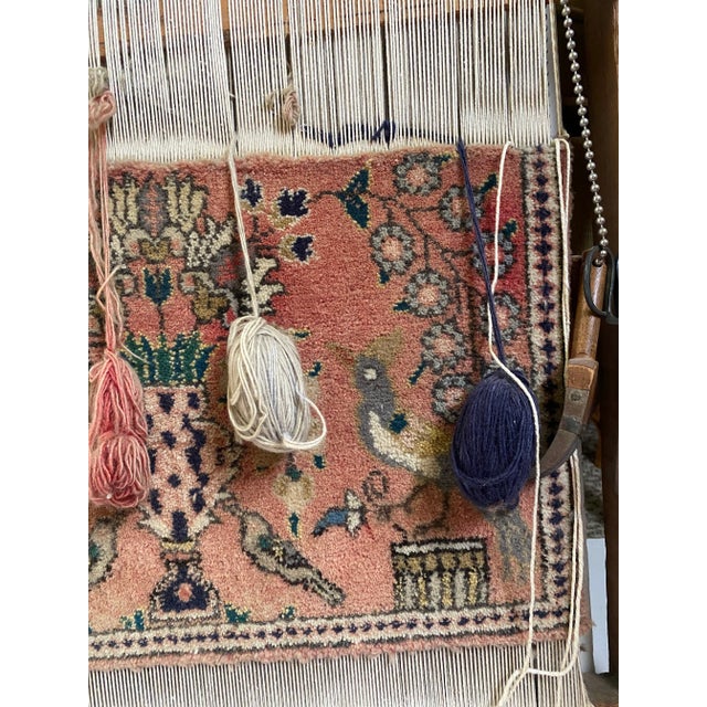 Early 20th Century Rustic Decorative Wool Rug Wall Hanging Weaving Loom With Corresponding Weaving Tools For Sale In Philadelphia - Image 6 of 12