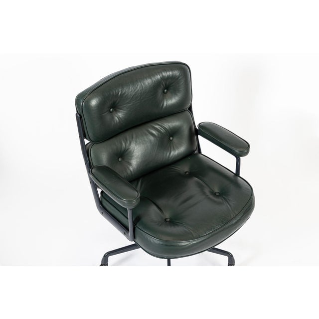 Metal Green Leather Time Life Office Chair by Eames for Herman Miller 1996 For Sale - Image 7 of 14