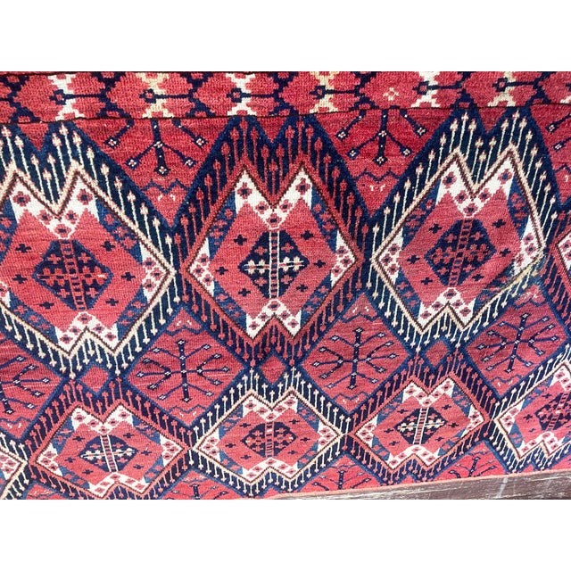 Antique Yomud Turkoman Rug Fragment as Is, 3' X 5'6" For Sale In Chicago - Image 6 of 6