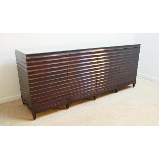 Late 20th Century Late 20th Century Barbara Barry for Baker Fluted Sideboard With Protective Glass Top For Sale - Image 5 of 15