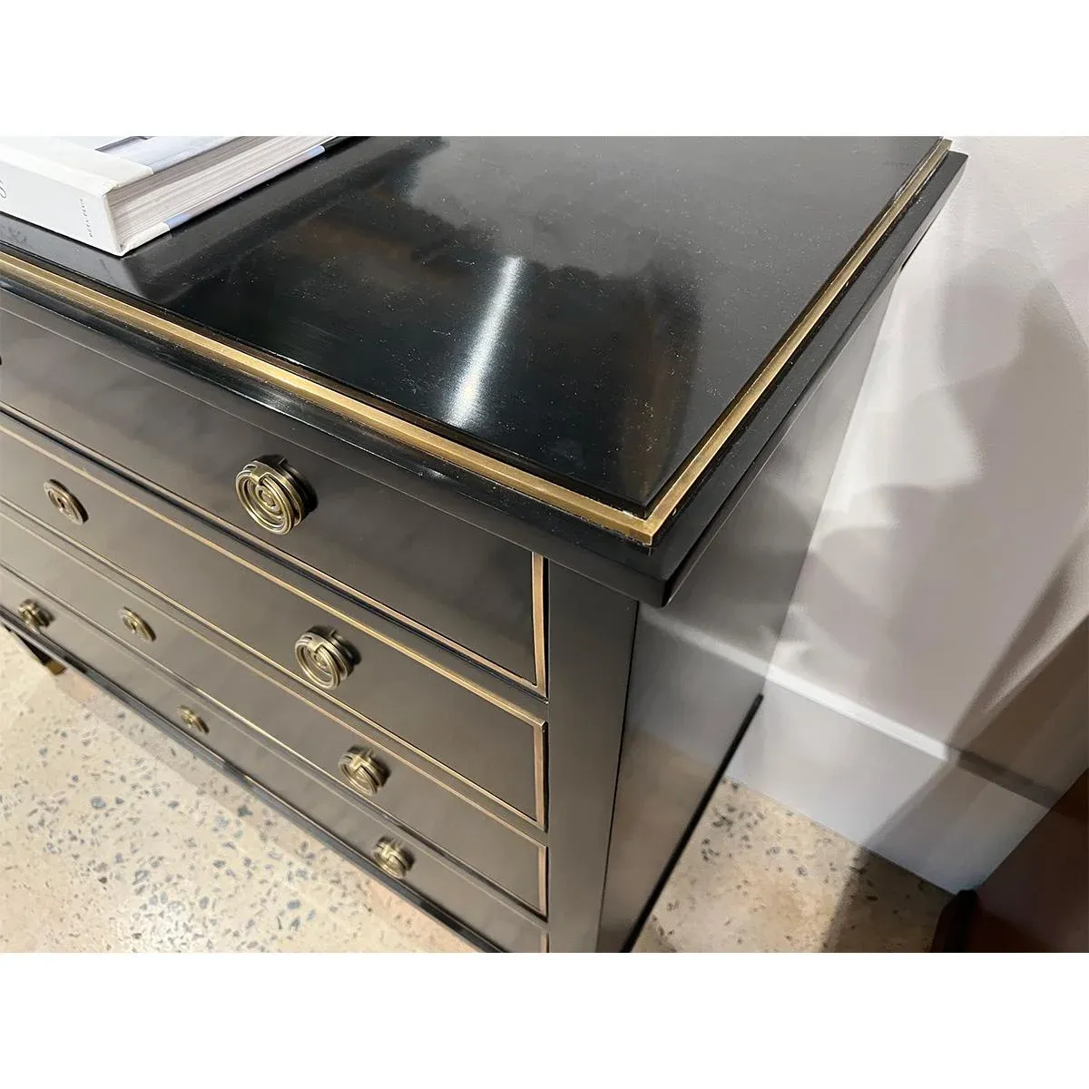 Black and Gold Dresser | Chairish