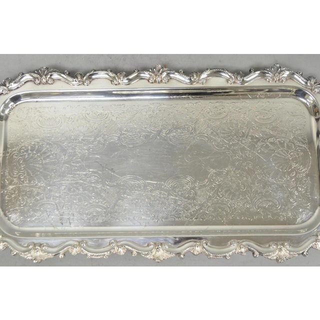Vintage Bristol 132 Victorian Silver Plated Narrow Serving Platter Bar Tray For Sale In Philadelphia - Image 6 of 15