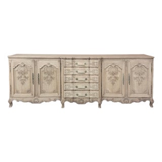 Grand Liégeois Louis XIV Style Stripped Oak Buffet ~ Credenza For Sale