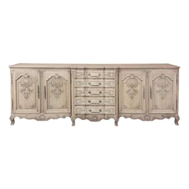 Grand Liégeois Louis XIV Style Stripped Oak Buffet ~ Credenza For Sale